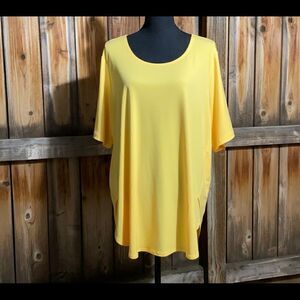 Susan Graver modern essentials top tunic orange/yellow slinky XL FIRM on PRICE
